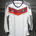 2014 Germany Home White Retro Player Version Long Sleeve Jersey 3 Start 三星 球员版 Front