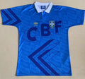 1991/93 Brazil Away Blue Retro Soccer Jersey Front