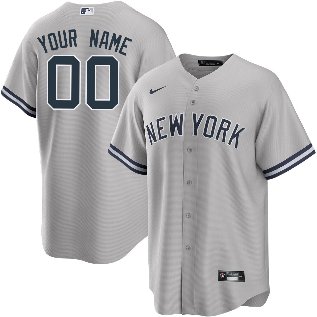 Men's New York Yankees Custom Grey Player Jerseys
