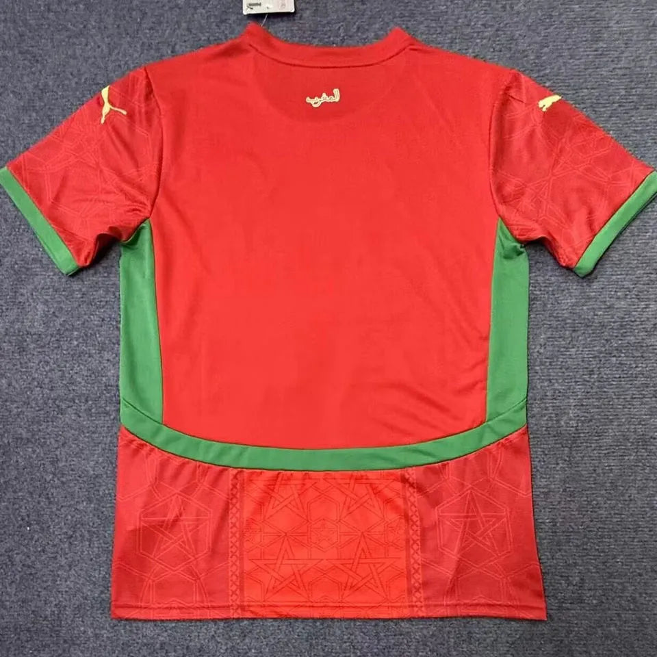 2025 Morocco Home Red Fans Soccer Jersey Back
