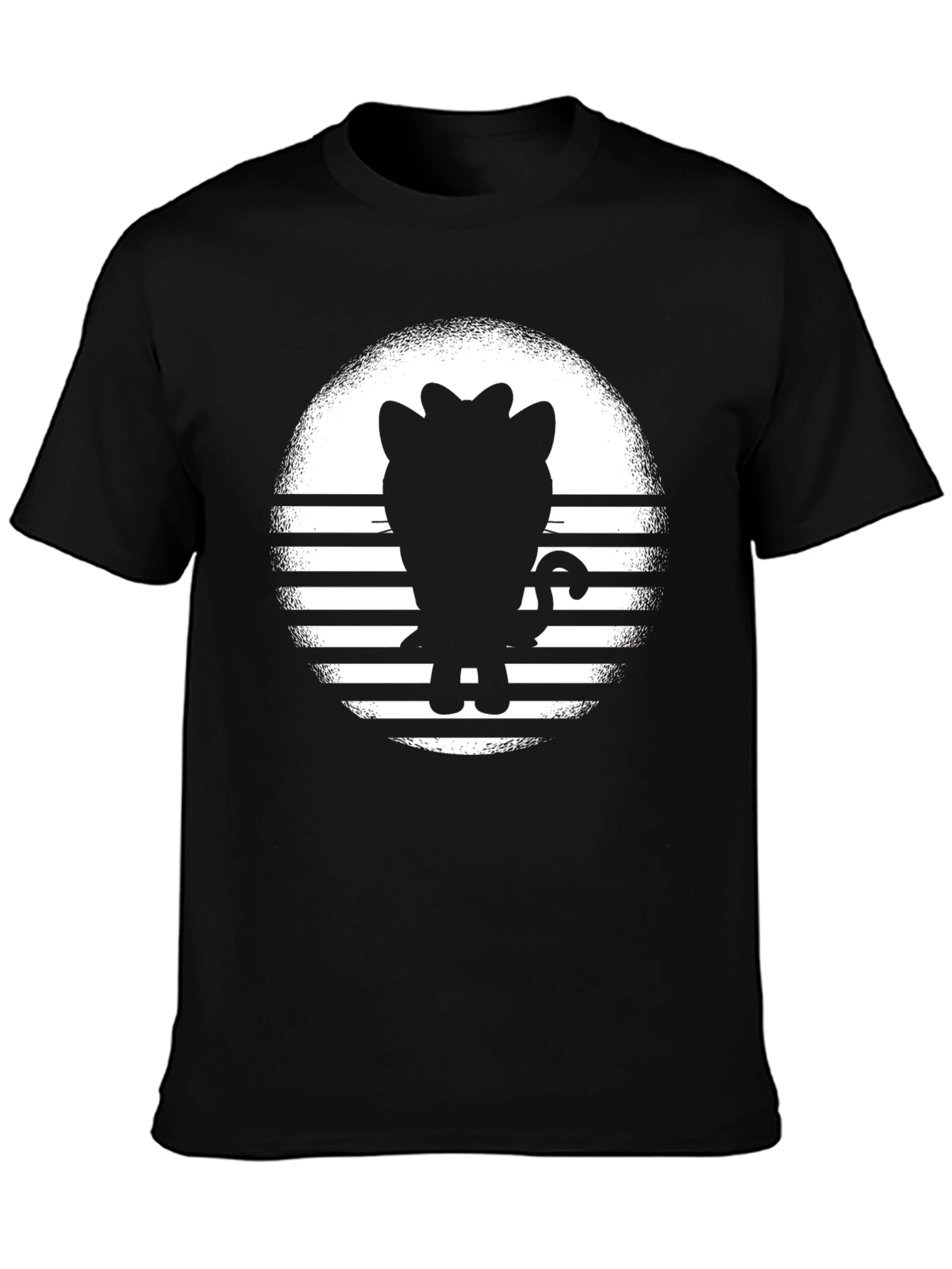 Retro Cat Silhouette Graphic Tee