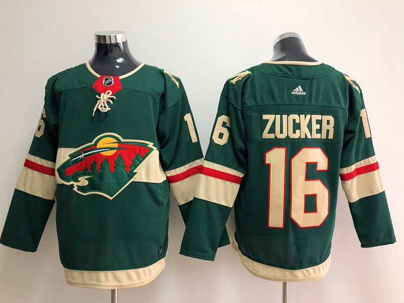 Men's Minnesota Wild Jason Zucker #16 Green Home Breakaway Player Jerseys