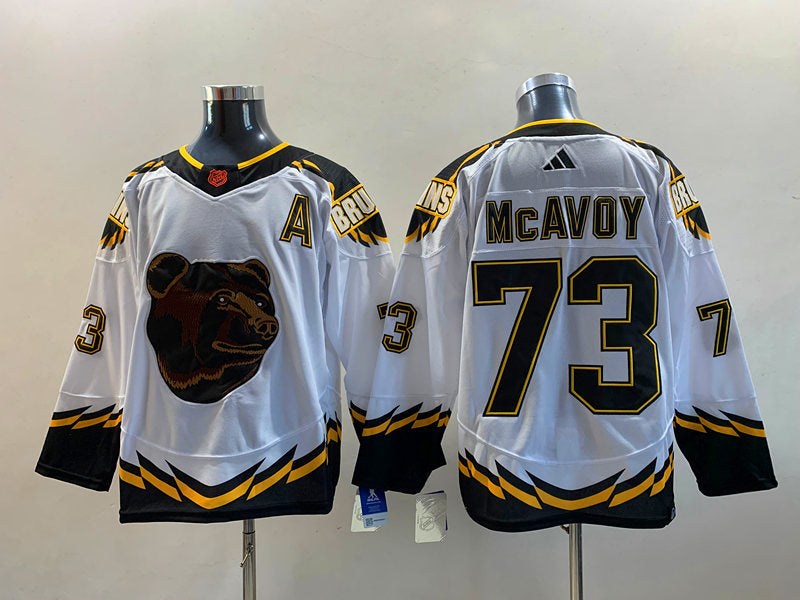 Men's Boston Bruins Charlie McAvoy #73 White Replica Player Jerseys