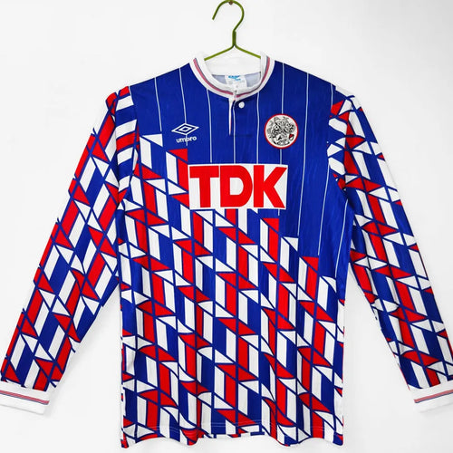 1989/1990 AA Away Retro Long Sleeve Soccer Jersey Front