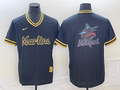 Men's Miami Marlins Black Replica Team Jerseys