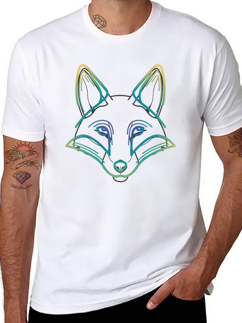 Fox Graphic Tee - Black Casual T-Shirt