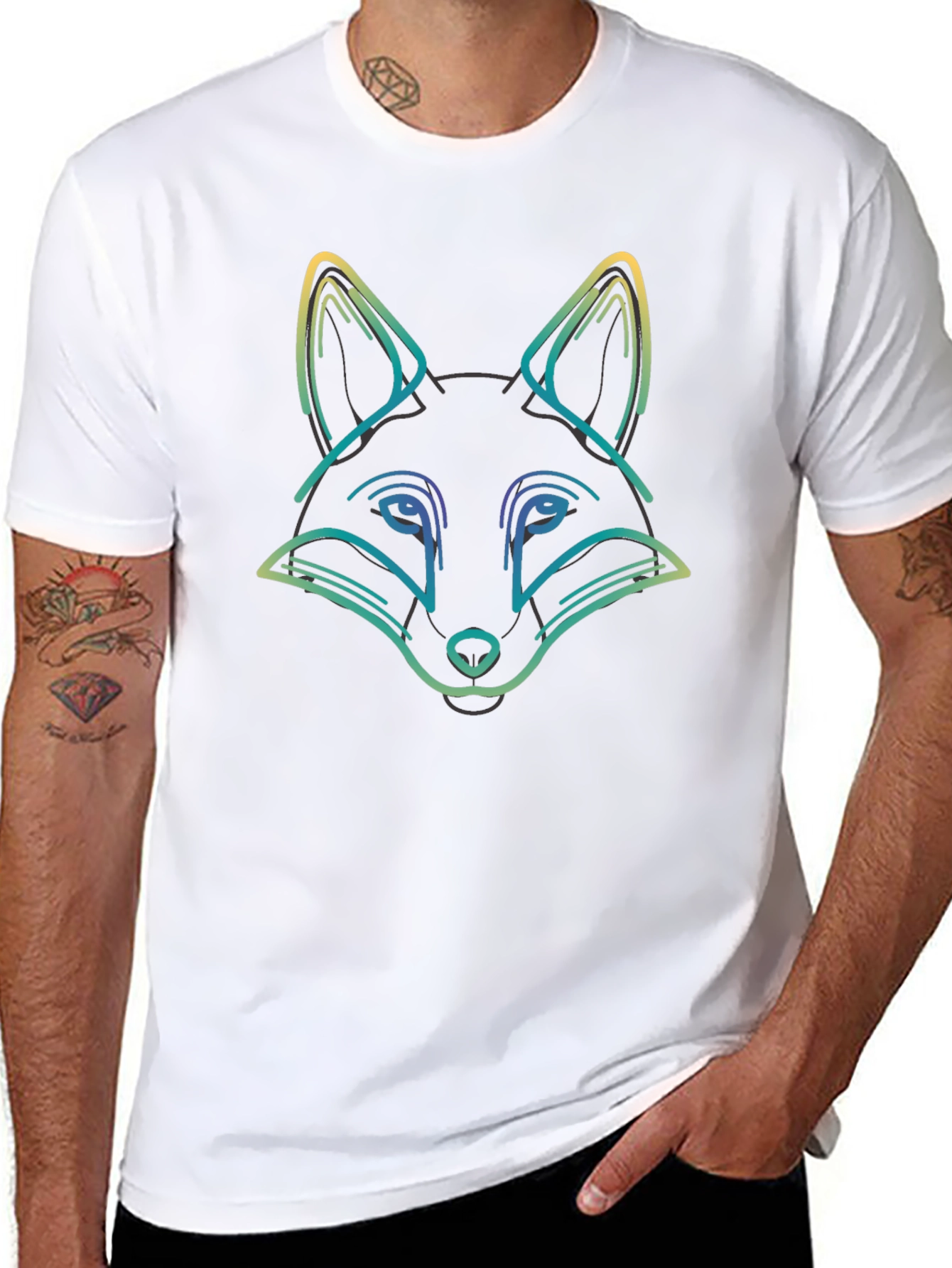 Fox Graphic Tee - Black Casual T-Shirt