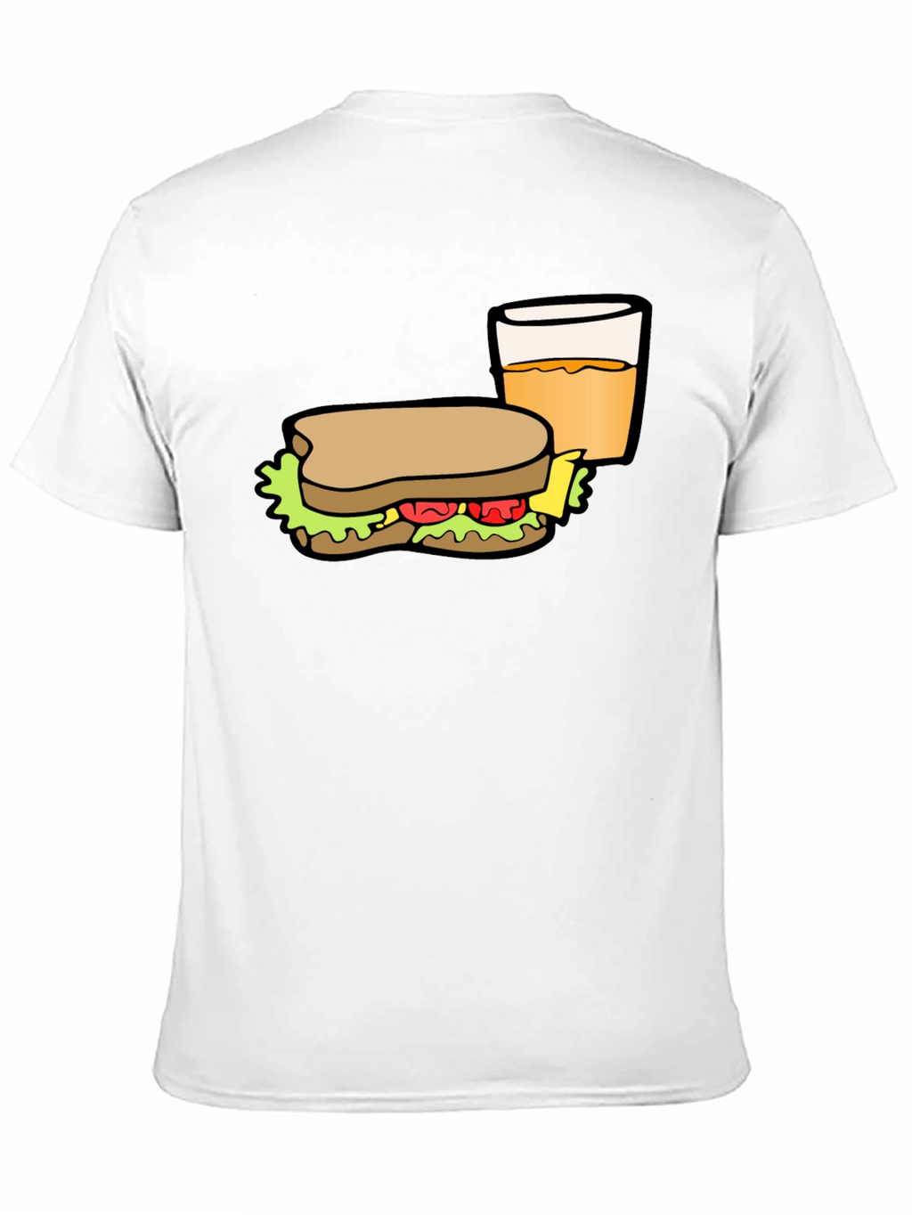 Sandwich & Drink Graphic T-Shirt - Black Cotton Tee