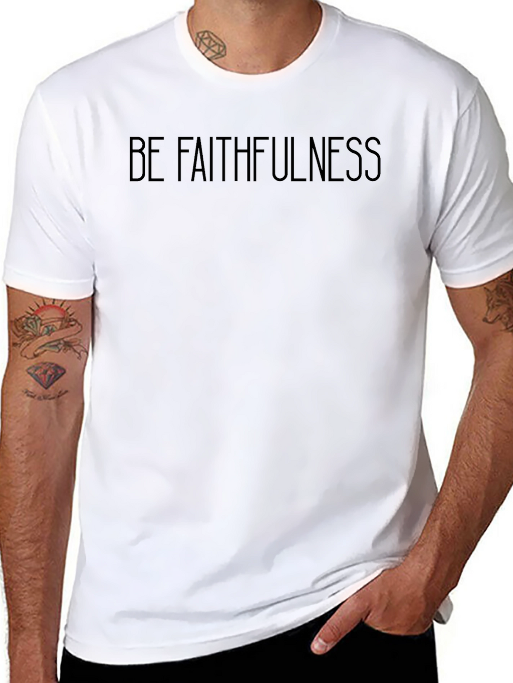 Faithfulness Graphic Tee - Black Crew Neck T-Shirt