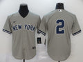 Men's New York Yankees Derek Jeter #2 Gray Replica Player Name Jerseys