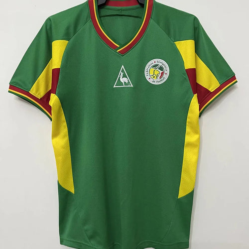 2002 Senegal Home Green Retro Soccer Jersey Front