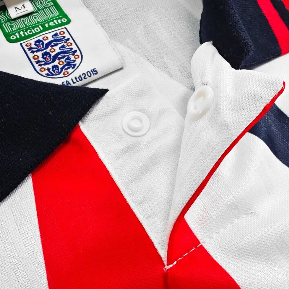 1992 England Home White Retro Soccer Jersey Detail 3