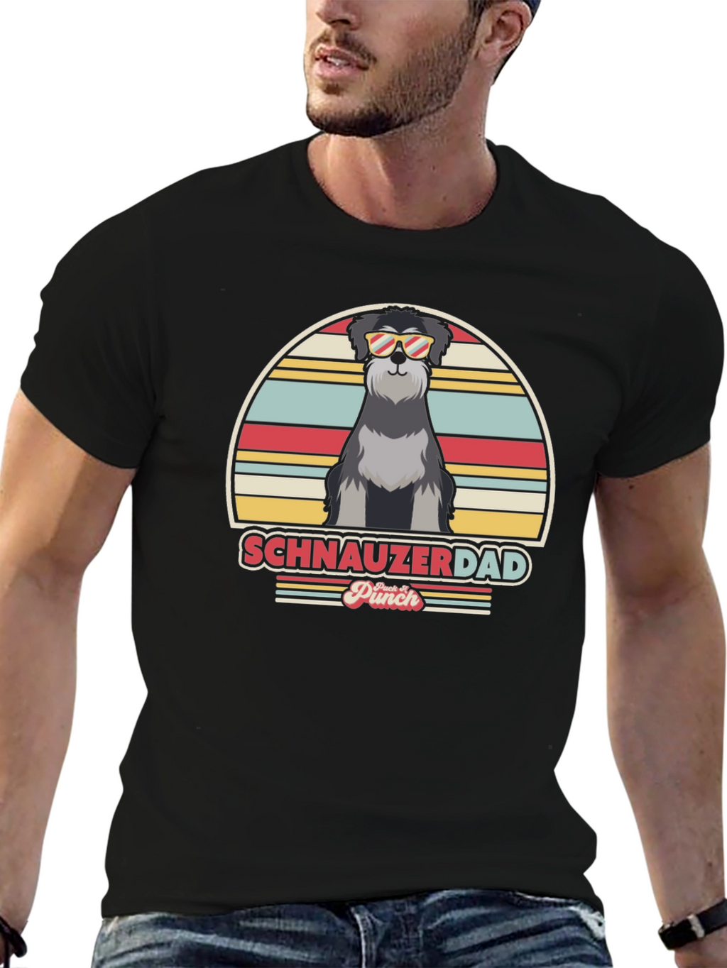 Schnauzer Dad Retro T-Shirt
