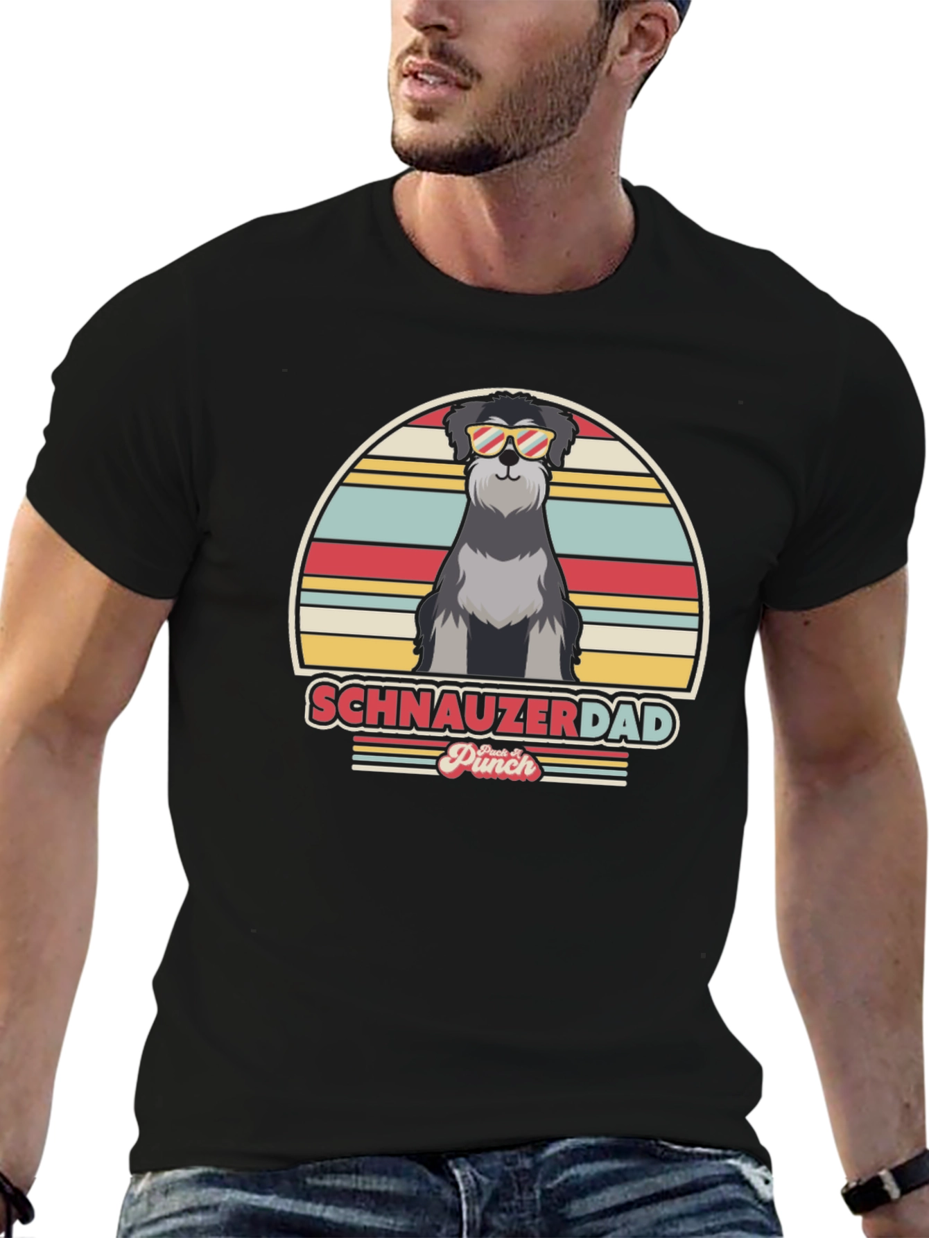 Schnauzer Dad Retro T-Shirt