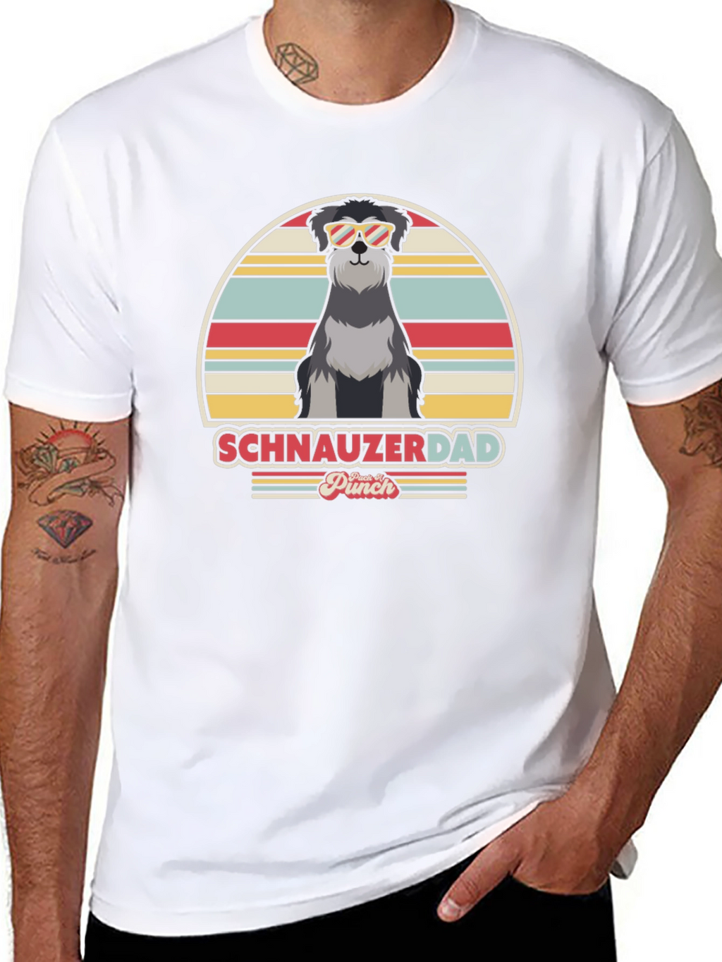 Schnauzer Dad Retro T-Shirt