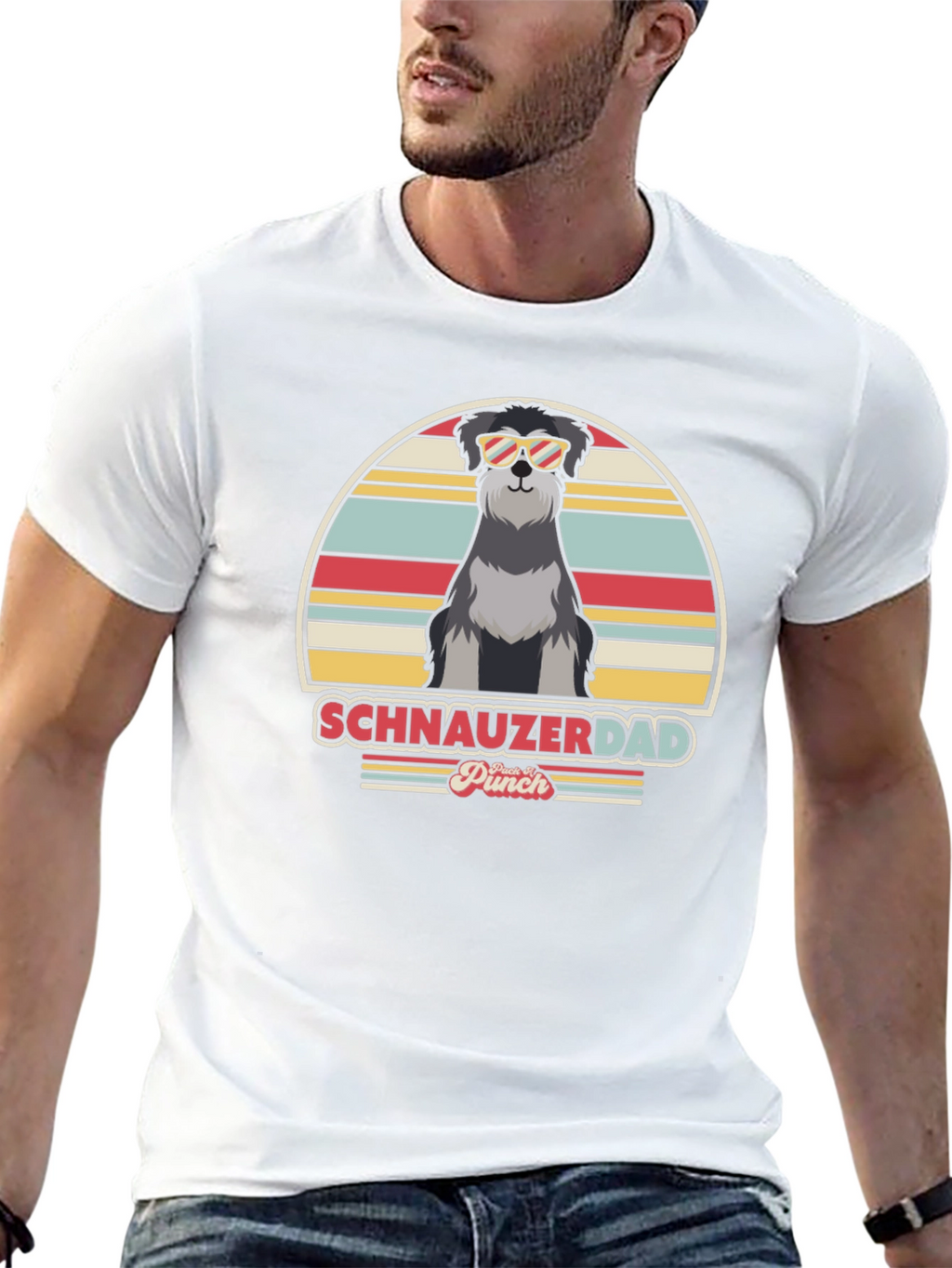 Schnauzer Dad Retro T-Shirt