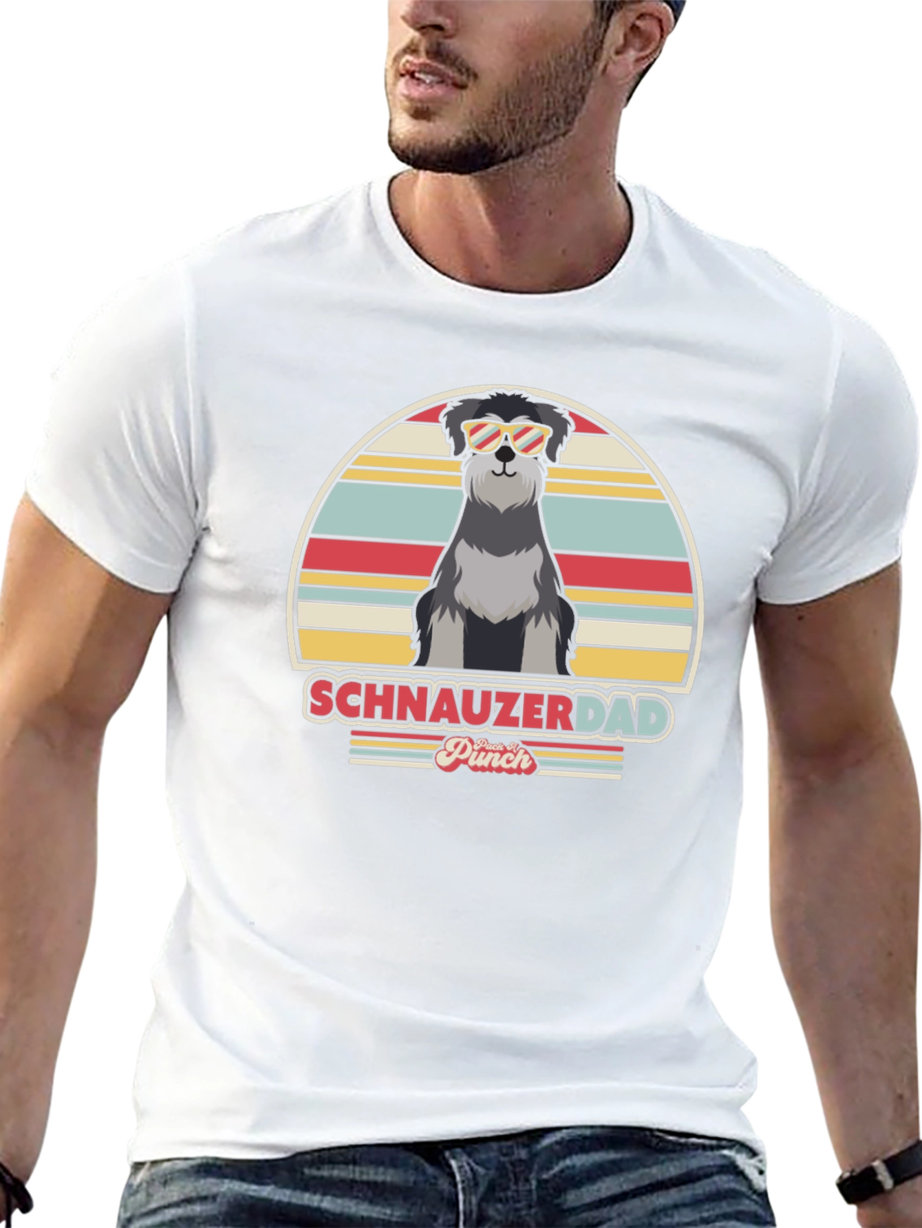 Schnauzer Dad Retro T-Shirt