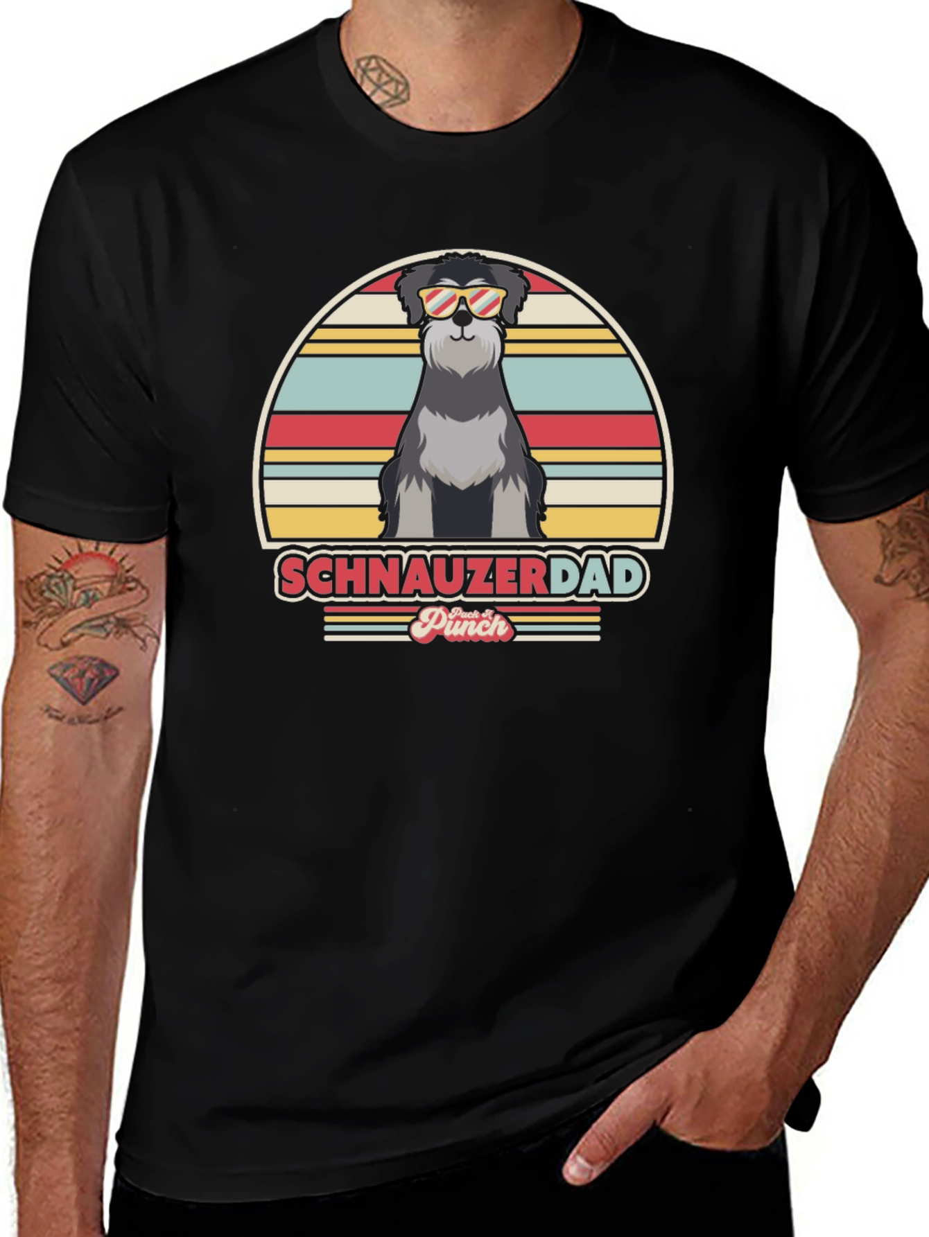 Schnauzer Dad Retro T-Shirt