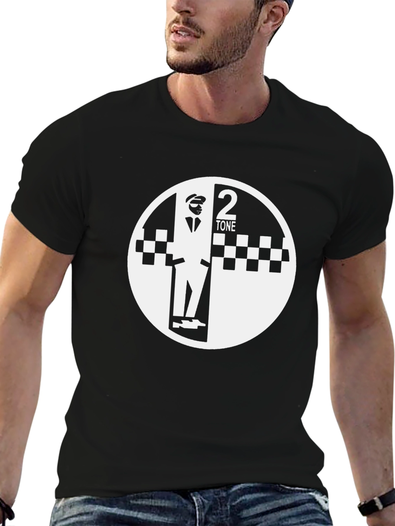 2 Tone Ska T-Shirt Black & White Rude Boy Graphic Tee