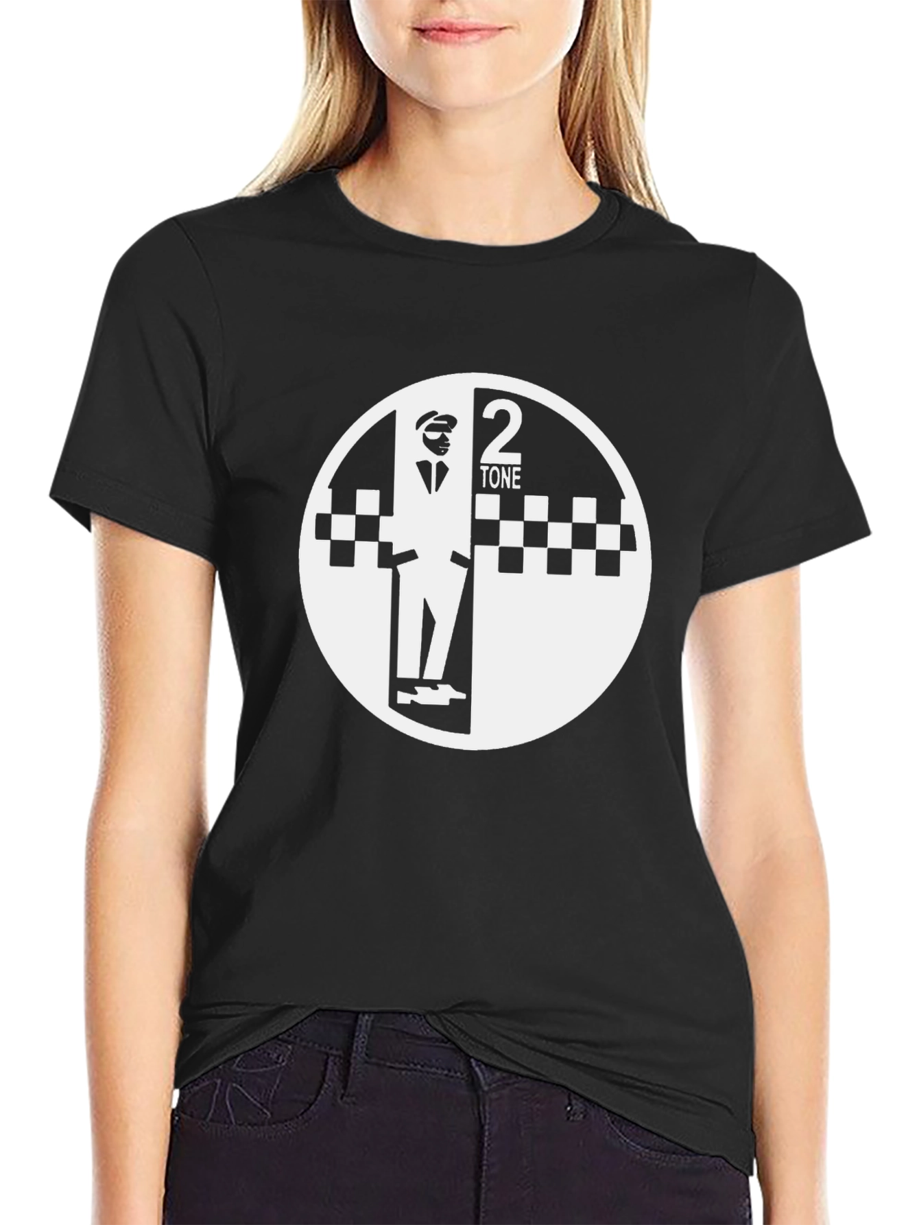 2 Tone Ska T-Shirt Black & White Rude Boy Graphic Tee