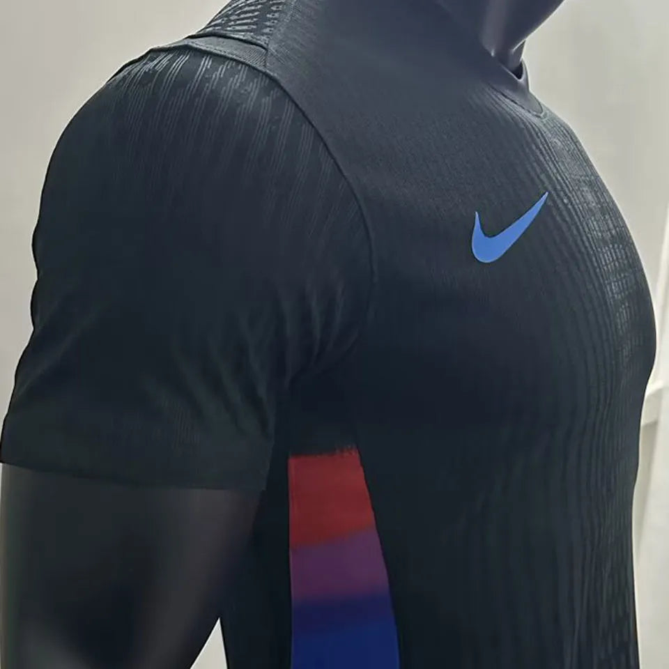 2025/26 England Away Black Player Version Soccer Jersey Detail 4
