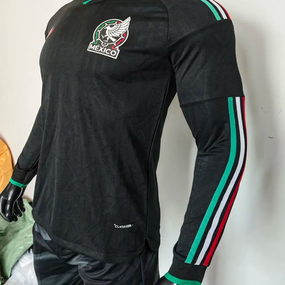 2026/27 Mexico Third Black Player Version Long Sleeve Soccer Jersey Detail 4