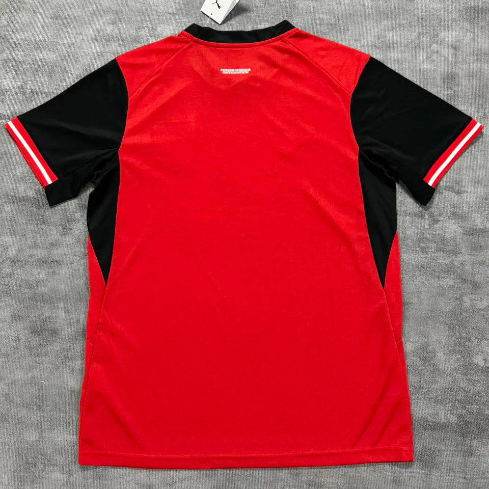 2026/27 Austria Hoem Red Fans Soccer Jersey (Have Right Patch 有右臂章 白底黑字） Detail 1
