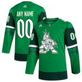 Men's Arizona Coyotes Kelly Green St. Patrick's Day Authentic Custom Jerseys
