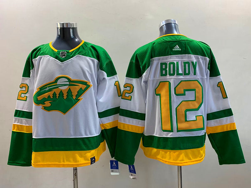 Men's Minnesota Wild Matthew Boldy #12 White Breakaway Player Jerseys