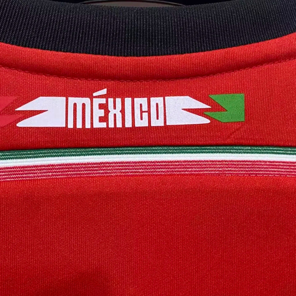 2014 Mexico Away Orange Retro Soccer Jersey Detail 3