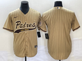 Men's San Diego Padres Tan Replica Blank Jerseys Joint Edition