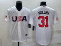 Men's 2023 World Baseball Classic #31 Cedric Mullins USA White Jerseys