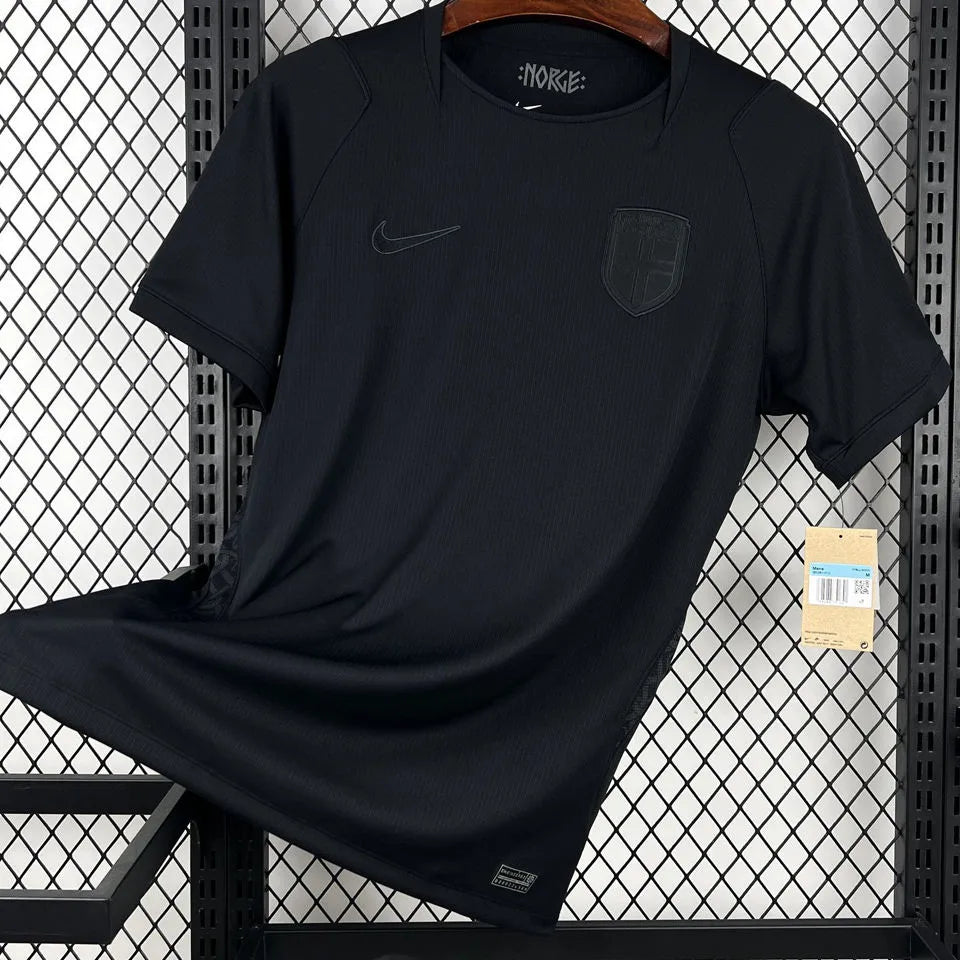2026/27 Norway Away Black Fans Soccer Jersey (Have Right Patch 有右臂章 白底黑字） Back
