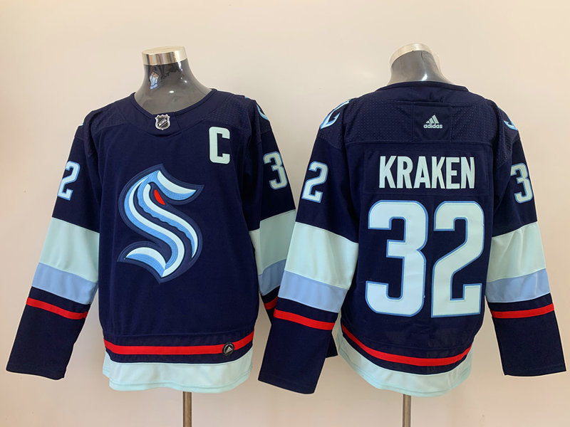 Men's Seattle Kraken #32 Deep Sea Blue Home Breakaway Player Jerseys