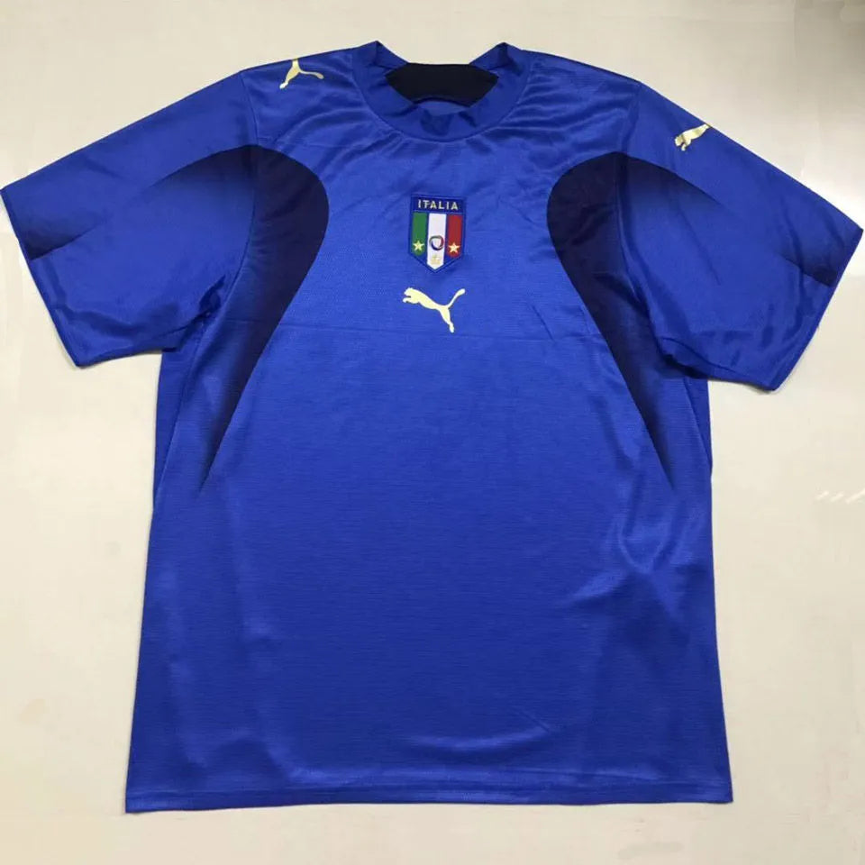 2006 Italy Home Blue Retro Soccer Jersey Back