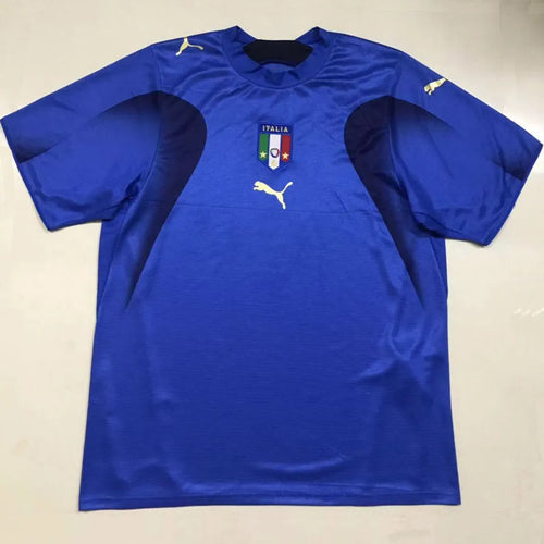2006 Italy Home Blue Retro Soccer Jersey Back