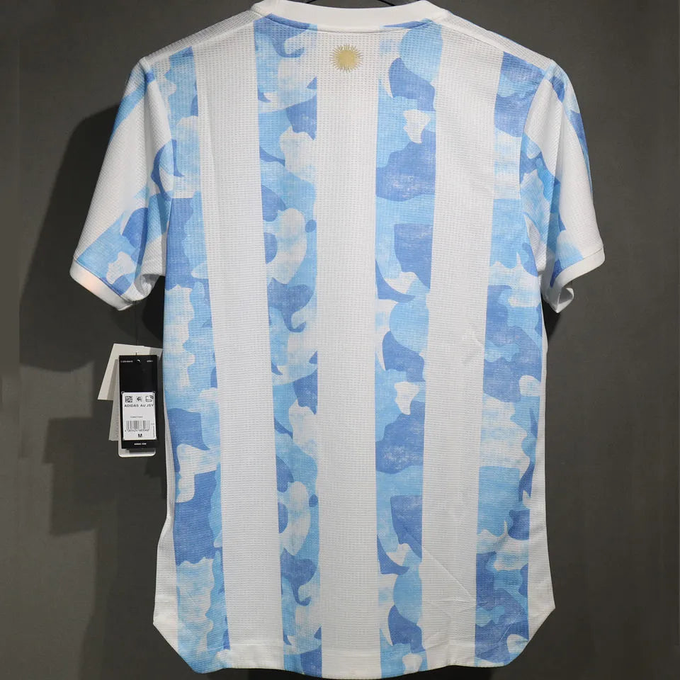 2021 Argentina Home Player Version Retro Soccer Jersey Detail 1