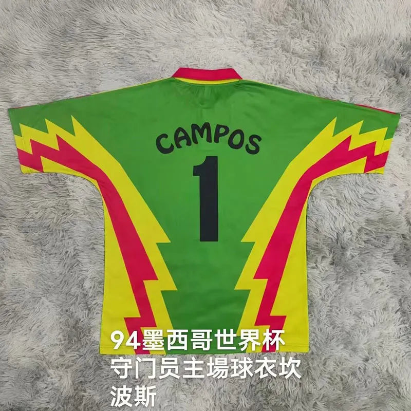 1994 Mexico Red Campos #1 GoalKeeper Retro Soccer Jersey主 Detail 1