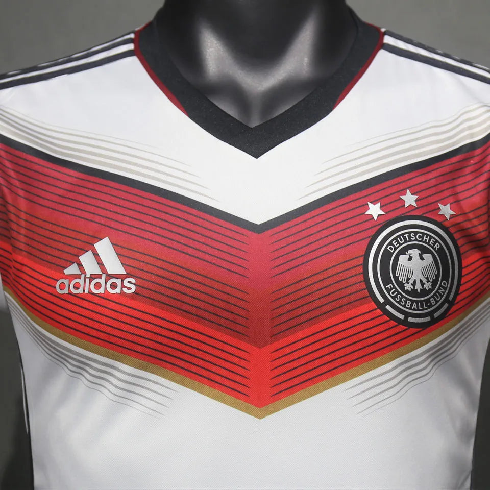 2014 Germany Home White Retro Player Version Long Sleeve Jersey 3 Start 三星 球员版 Detail 2