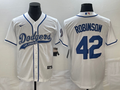 Men's Los Angeles Dodgers Jackie Robinson #42 White Player Jerseys Joint Edition