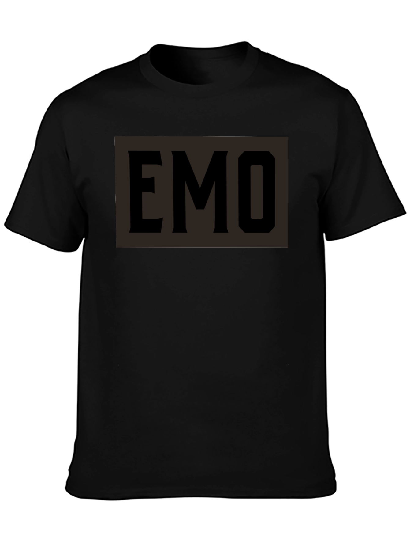 Emo Graphic T-Shirt - Black Crew Neck Tee
