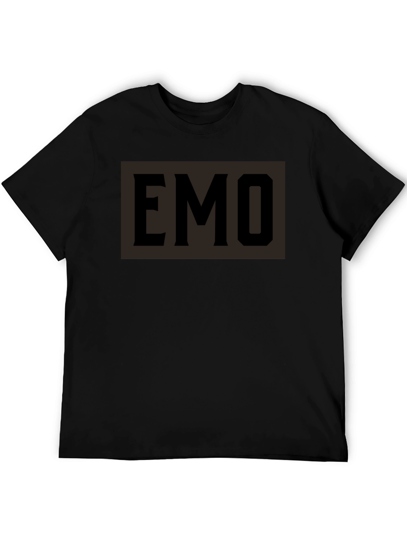 Emo Graphic T-Shirt - Black Crew Neck Tee