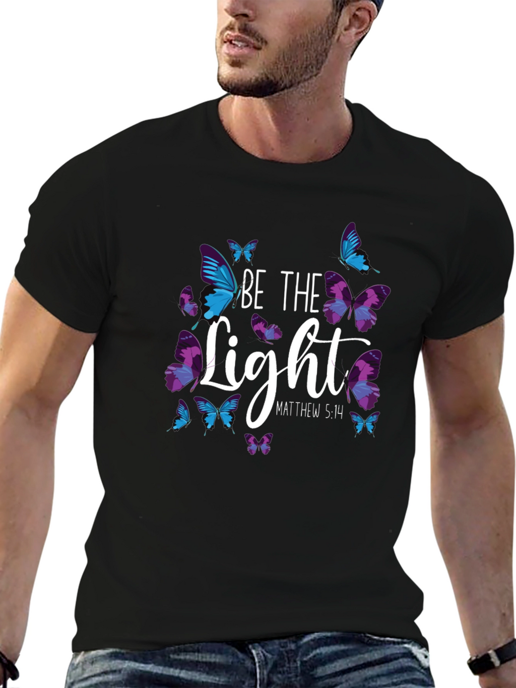 Be The Light Butterfly Graphic T-Shirt