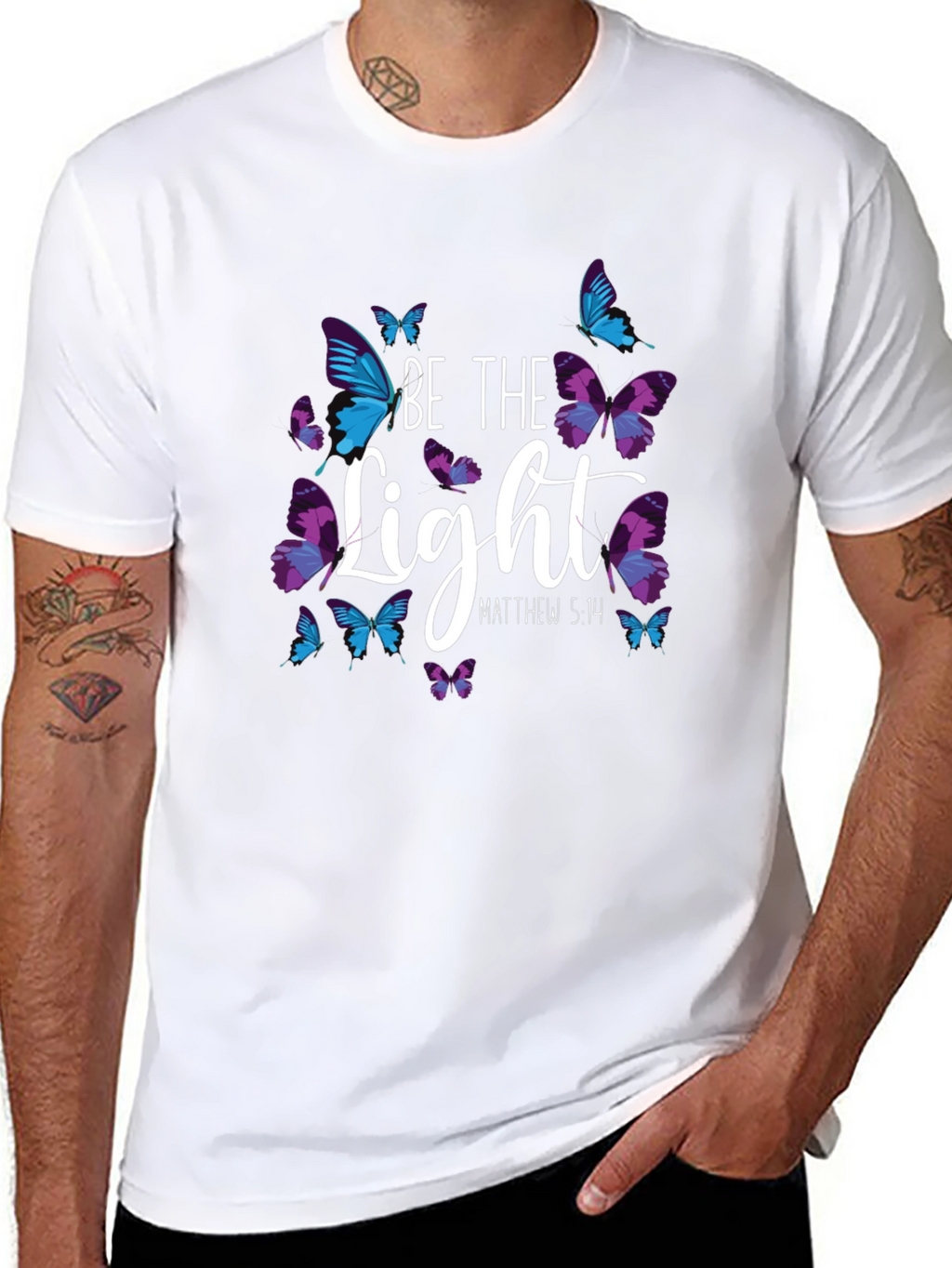 Be The Light Butterfly Graphic T-Shirt
