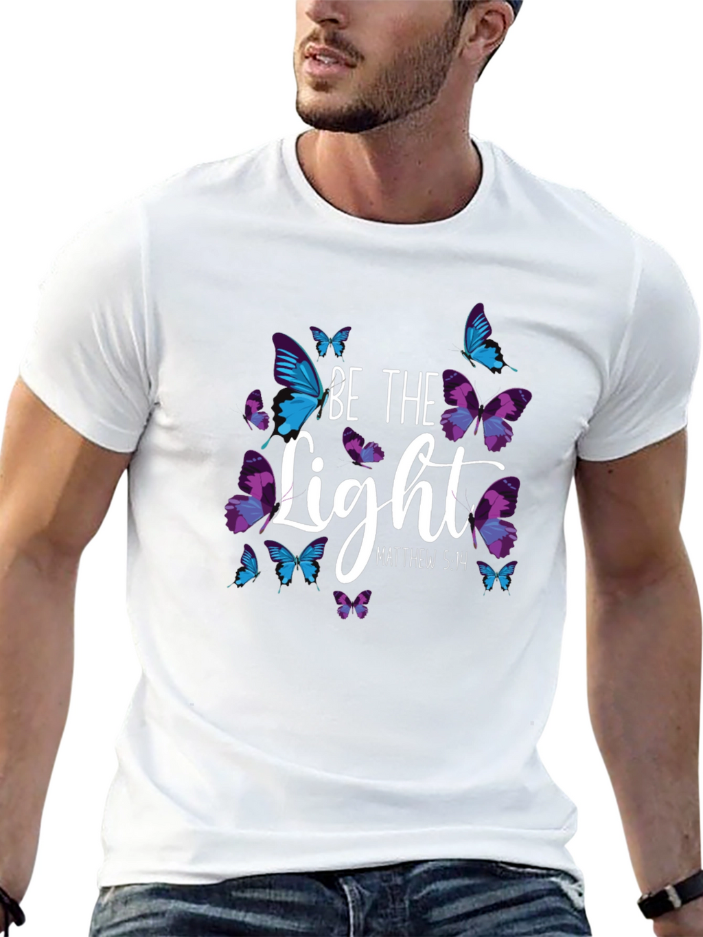 Be The Light Butterfly Graphic T-Shirt