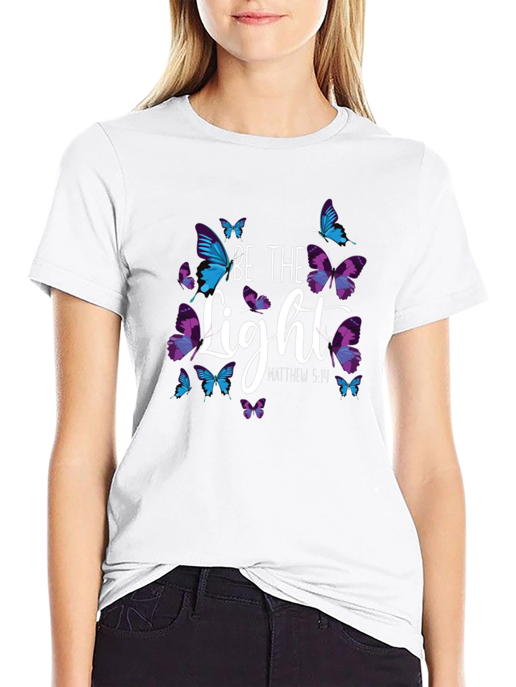 Be The Light Butterfly Graphic T-Shirt