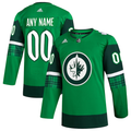 Men's Winnipeg Jets Kelly Green St. Patrick's Day Authentic Custom Jerseys