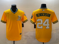Men's Oakland Athletics Rickey Henderson #24 Yellow Replica Team Jerseys