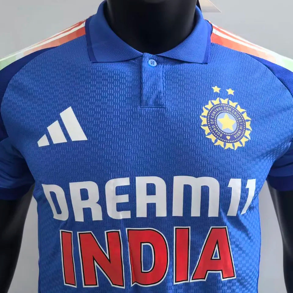 2025/26 Indian Home Blue Player Version Soccer Jersey Detail 1