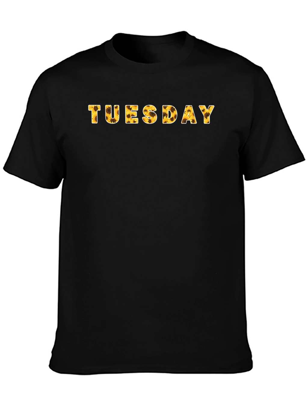 Tuesday Sunflower Print Black T-Shirt
